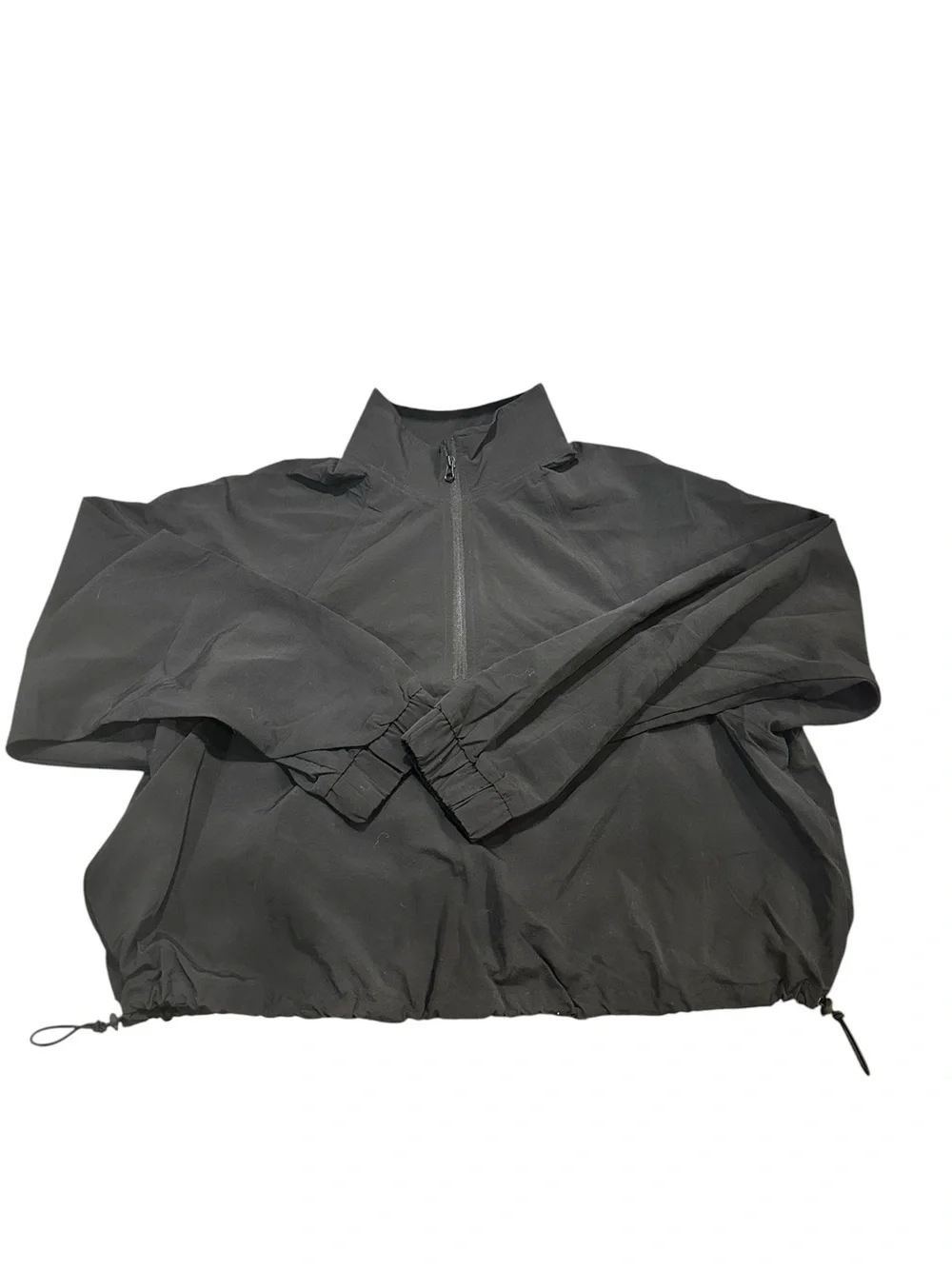 ALO Yoga Cropped 1/4 Zip Alumni Pullover Size Large Black NWOT